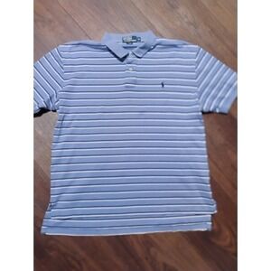 Polo Ralph Lauren Polo Shirt Mens XL Blue White‎ Striped Classic Fit Rugby